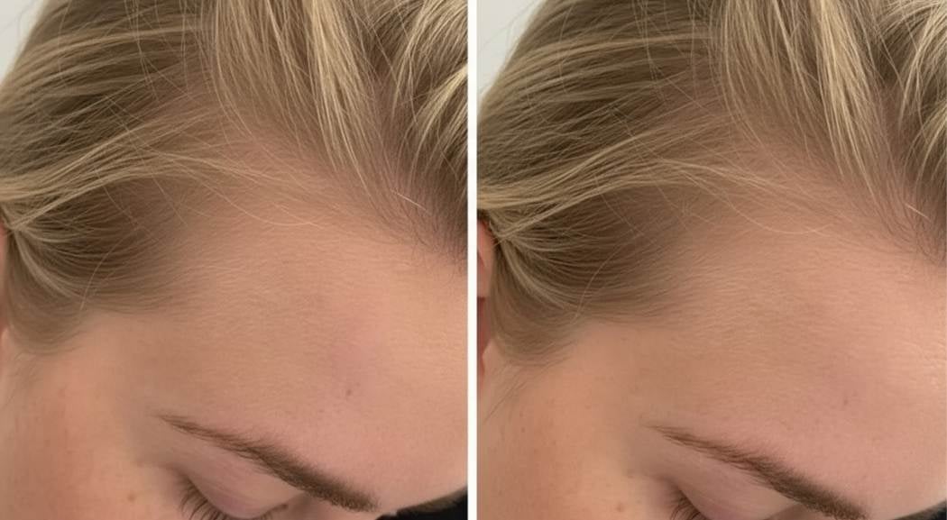 Side of face before and after